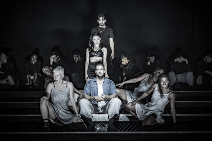 Evita West End production Photos 2025 Sally Frith, Diego Andres Rodriguez, Rachel Zegler, Aaron Lee Lambert, Mireia Mambo HR