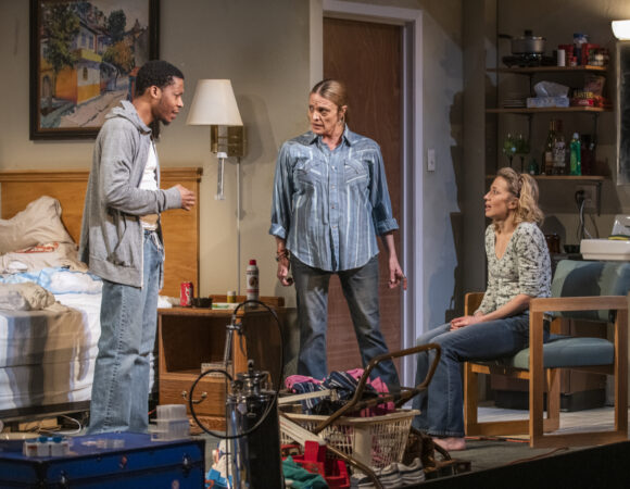 Bug_Steppenwolf Theatre Company_Chicago_2020_Production Photos_Namir Smallwood, Jennifer Engstrom, and Carrie Coon_HR