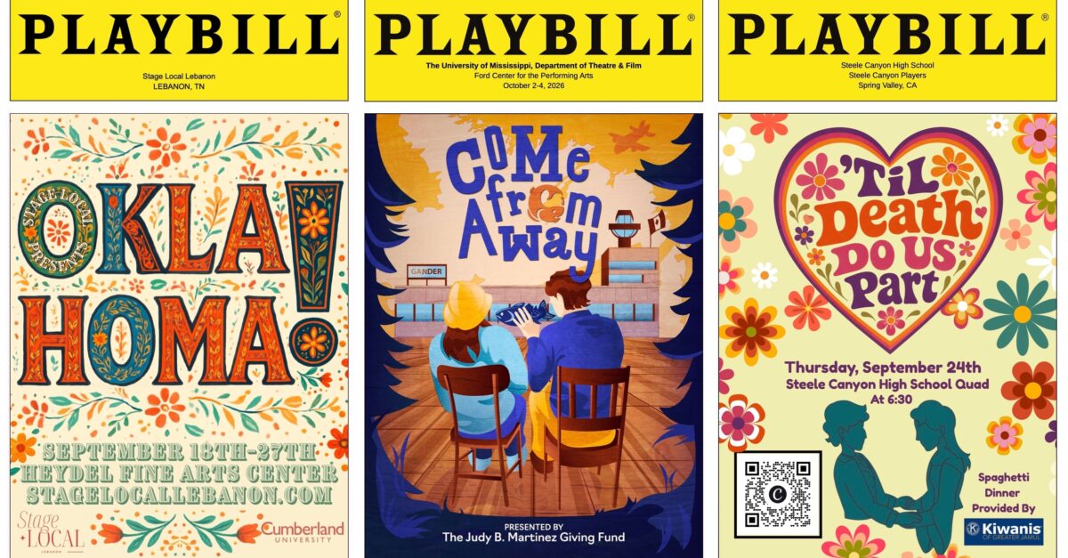 Come From Away, The 39 Steps, and More Creative Playbillder Covers