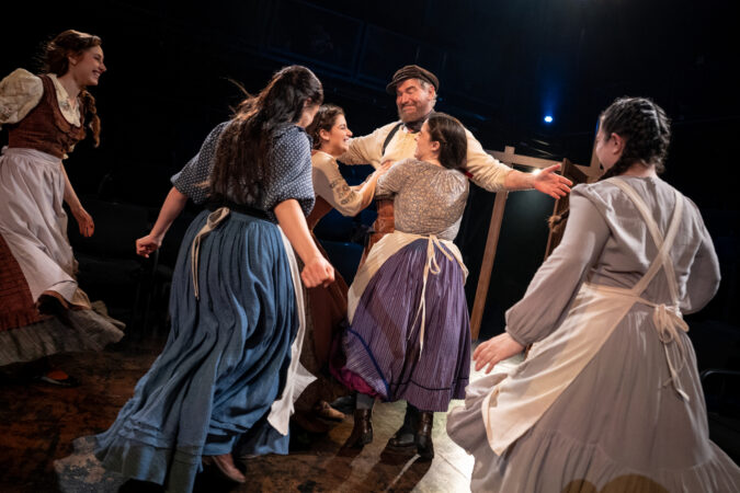 Fiddler on the Roof Signature Theatre Arlington Production Photos 2025 Douglas Sills, Lily Burka, Beatrice Owens, Rosie Jo Neddy, and Allison Mintz HR