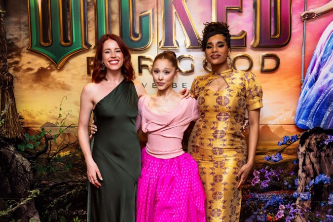 Wicked: For Good Broadway Screening 2025 Allie Trimm, Ariana Grande, and Lencia Kebede  HR