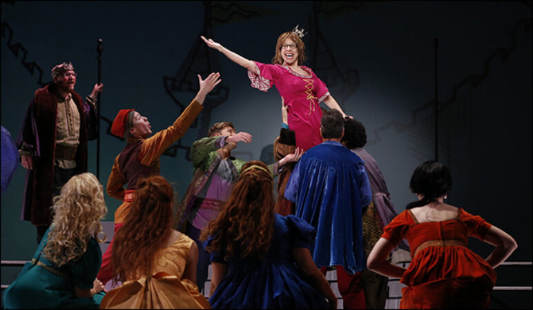 Jackie Hoffman and company in <i>Once Upon a Mattress</i>