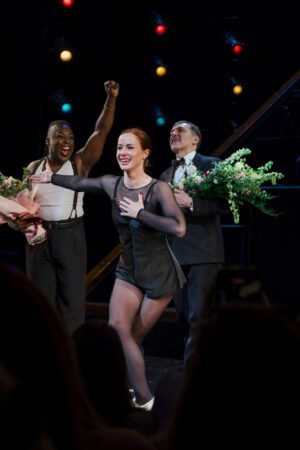 Chicago The Musical Broadway Whitney Leavitt 1st Curtain Call 2026 Mykal Kilgore, Whitney Leavitt, and Tam Mutu HR