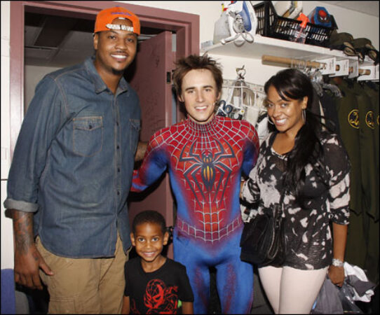 Carmelo Anthony, Kiyan Carmelo Anthony, Reeve Carney and La La Anthony