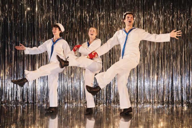 No Singing In The Navy Playwrights Horizons Production Photos 2026 Ellen Nikbakht, Bailey Lee, and Elliot Sagay HR