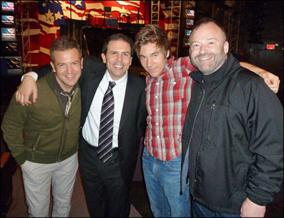 Stephen Bienskie, director John Simpkins, cast member Bryan Welnicki and composer Dana P. Rowe