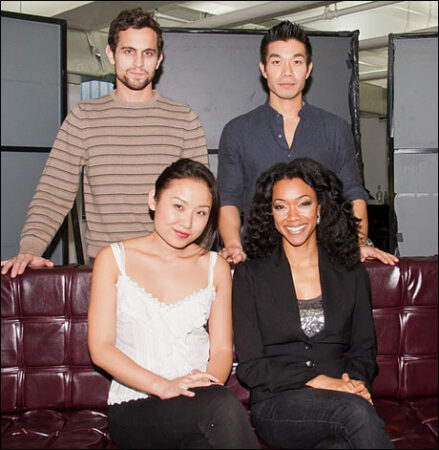 Back: Matthew Dellapina and Nelson Lee<br>Front: Li Jun Li and Sonequa Martin-Green