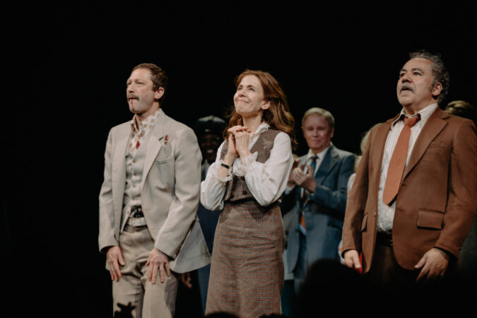 Dog Day Afternoon Broadway First Preview 2026 Ebon Moss-Bachrach, Jessica Hecht, and John Ortiz HR