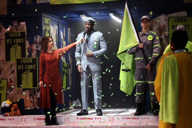 Off Broadway The Tragedy of Coriolanus Production Photos 2026 Emma Ramos McKinley Belcher III Sarin Monae West