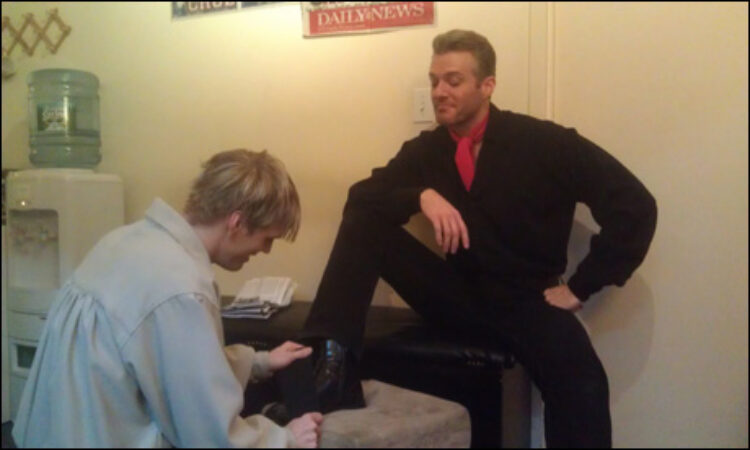 Aaron is still pretty new to the cast and is therefore still in the hazing process.