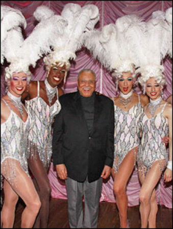 James Earl Jones poses with Les Cagelles