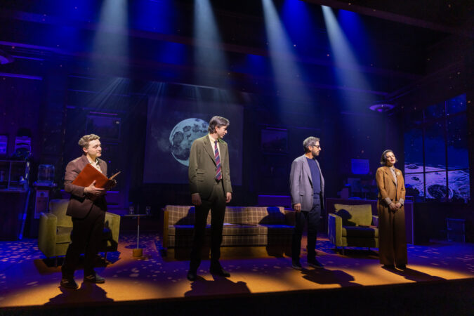 All Out: Comedy About Ambition Broadway Production Photos 2026 Jake Shane, ﻿Nicholas Braun, ﻿Ray Romano, and Jenny Slate  HR