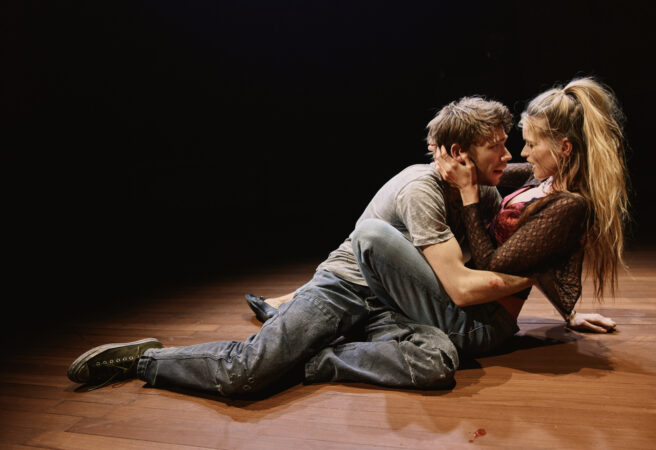 Blackout Songs Off-Broadway Production Photos 2026 Abbey Lee﻿ and ﻿Owen Teague  HR