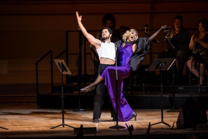 The Drowsy Chaperone Breaking The Binary Carnegie Hall Production Photos 2025 Chris Renfro and Laverne Cox HR