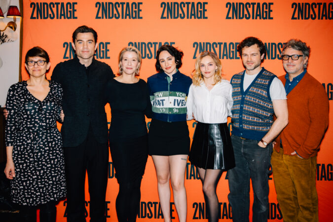 Becky Shaw Broadway Meet the Press 2026 Gina Gionfriddo﻿, Patrick Ball, Linda Emond, Lauren Patten, Madeline Brewer, ﻿﻿Alden Ehrenreich, and ﻿Trip Cullman﻿ HR