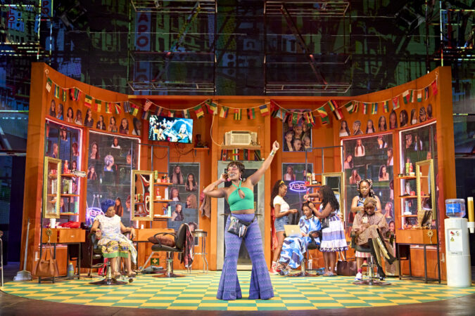 Jaja's African Hair Braiding UK Premiere Production Photos 2026 Dolapo Oni, babirye bukilwa, Sewa Zamba, Karene Peter, Jadesola Odunjo, Bola Akeju, and Dani Moseley HR