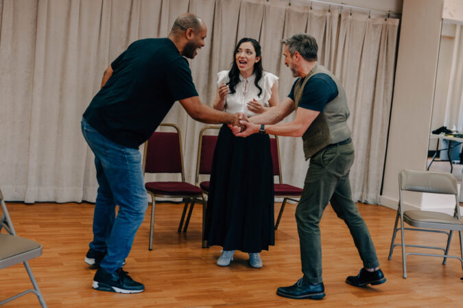 My Fair Lady In Concert Theatre Aspen Rehearsal Photos 2025 Nathaniel Stampley, Julie Benko, and ﻿Raúl Esparza HR