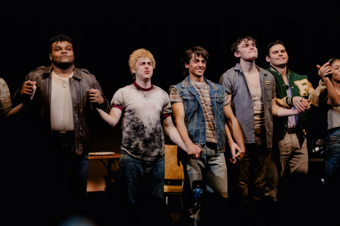 The Outsiders Broadway Curtain Call 2026 SeQuoiia, Noah Pacht, Caleb Mathura, Sutton James Kaylor, and Nicholas McDonough HR