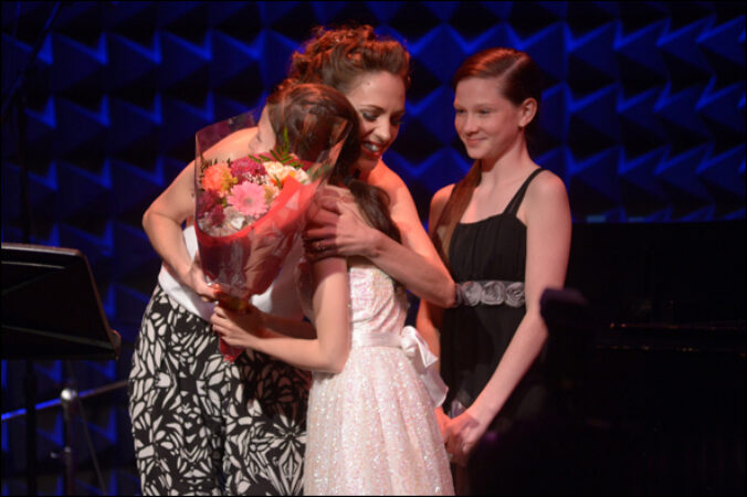 Laura Osnes and students