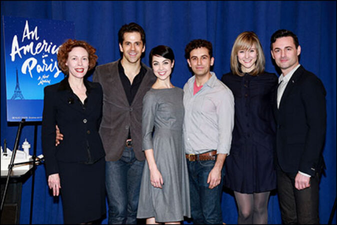 Veanne Cox, Robert Fairchild, Leanne Cope, Brandon Uranowitz, Jill Paice and Max von Essen