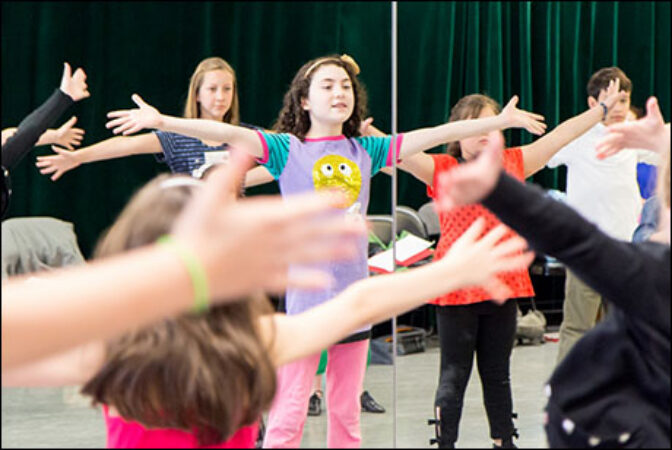 Crawford teaches a dance number from the show.