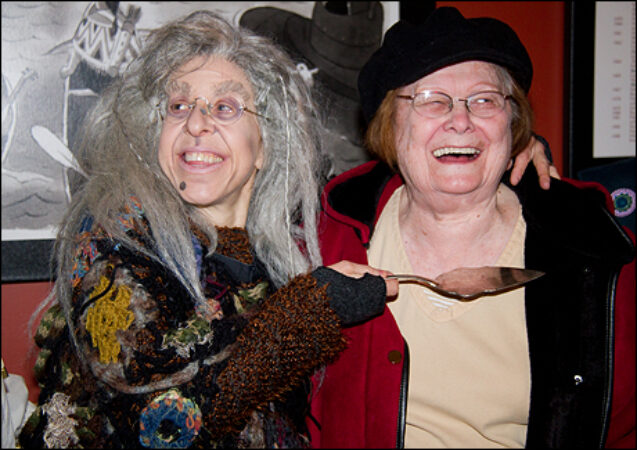 Jackie Hoffman, as Grandma, celebrates with other Grandmas who were born in March.