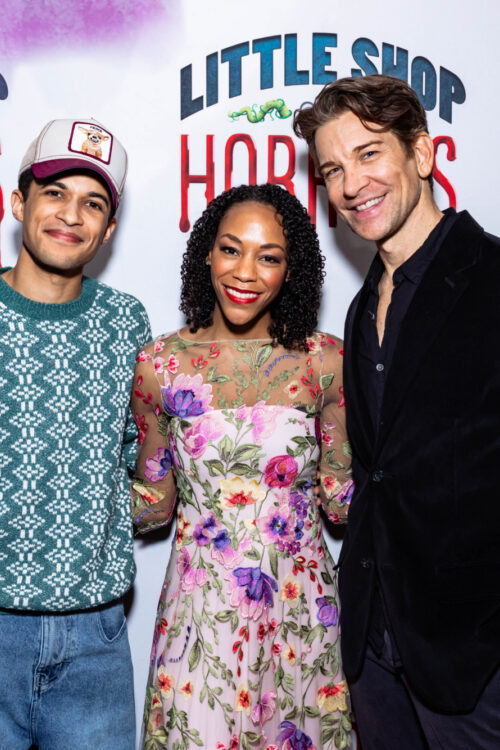 Little Shop of Horrors Off-Broadway Opening Night 2026 Jordan Fisher, Nikki M. James, and Andy Karl HR
