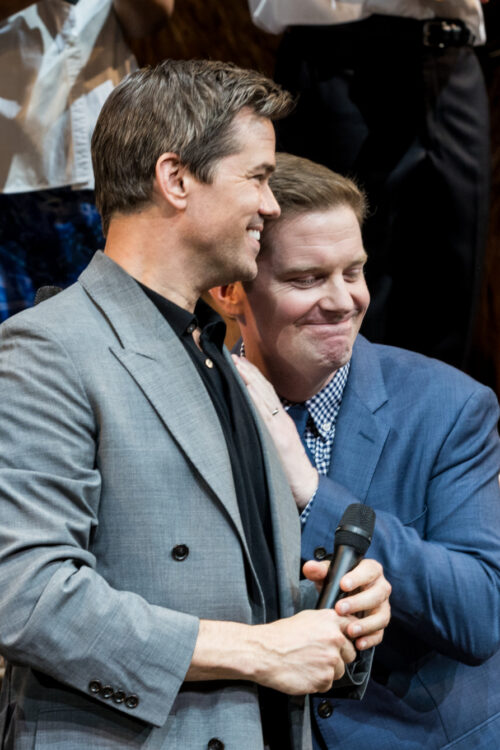 The Book of Mormon Broadway 15th Anniversary Curtain Call 2026 Andrew Rannells and Rory O'Malley HR