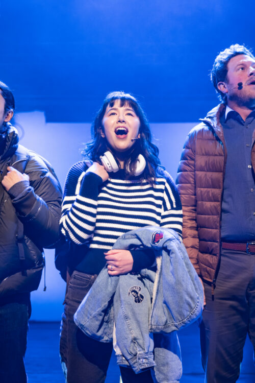 Safety Not Guaranteed Signature Theatre Production Photos 2026 Tyler Dobies, Mia Pak, and Preston Truman HR