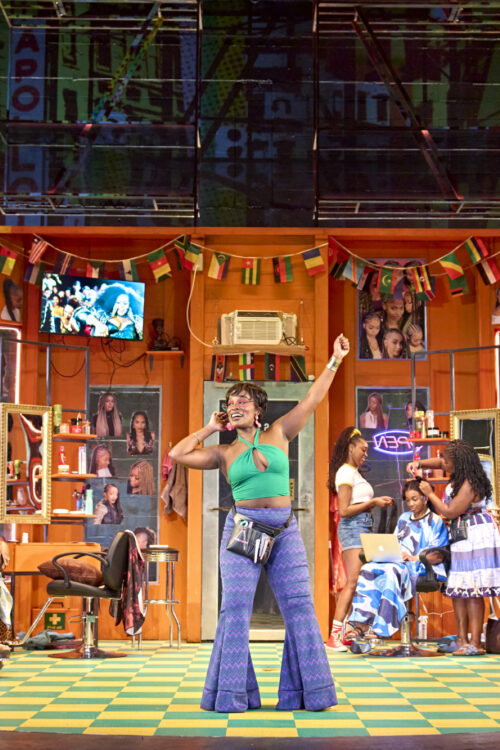 Jaja's African Hair Braiding UK Premiere Production Photos 2026 Dolapo Oni, babirye bukilwa, Sewa Zamba, Karene Peter, Jadesola Odunjo, Bola Akeju, and Dani Moseley HR