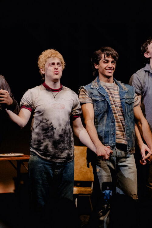 The Outsiders Broadway Curtain Call 2026 SeQuoiia, Noah Pacht, Caleb Mathura, Sutton James Kaylor, and Nicholas McDonough HR