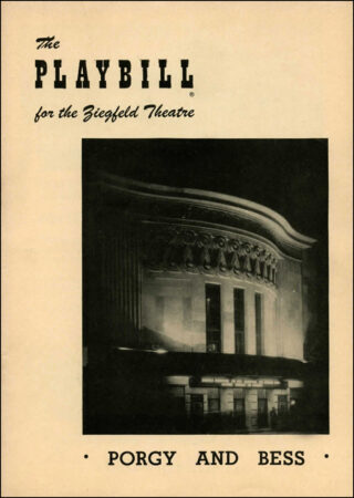 POURY AND BESS PLAYBILL - APRIL 1953