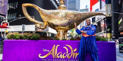 Aladdin Musical Unveils Giant Magic Lamp in Duffy Square
