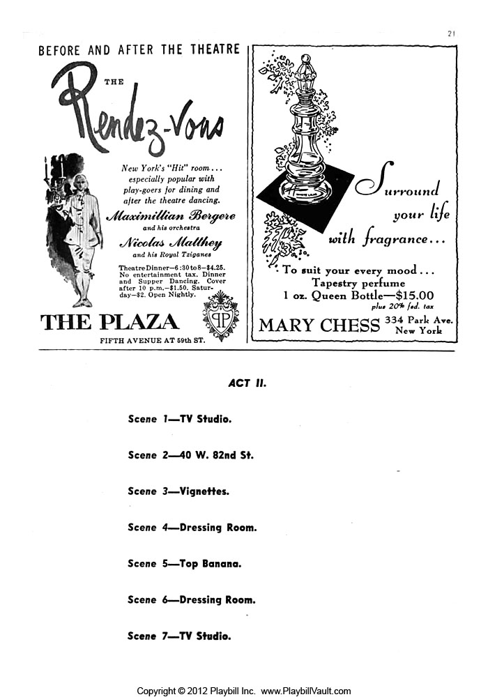 Top Banana (Broadway, Winter Garden Theatre, 1951) Playbill