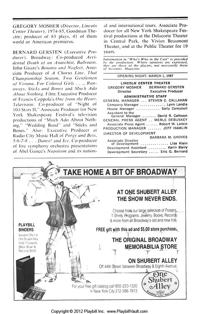 Death and the King's Horseman (Broadway, Vivian Beaumont Theater, 1987 ...