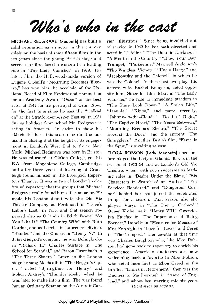 Macbeth - April 5, 1948