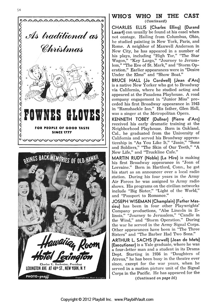 Joan of Lorraine - December 1946