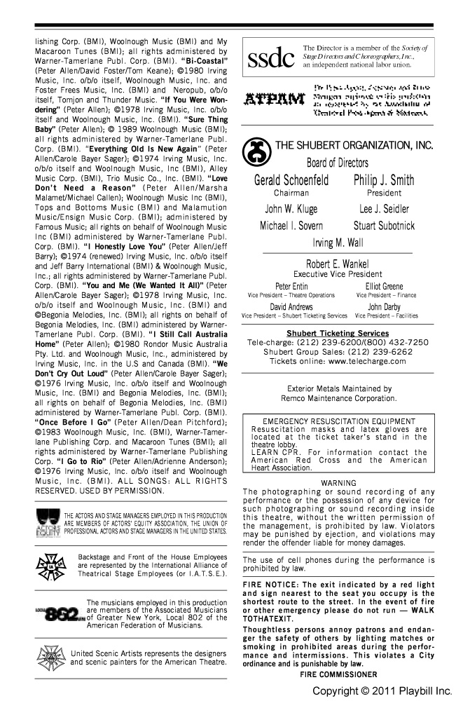 The Boy from Oz (Broadway, Imperial Theatre, 2003) Playbill