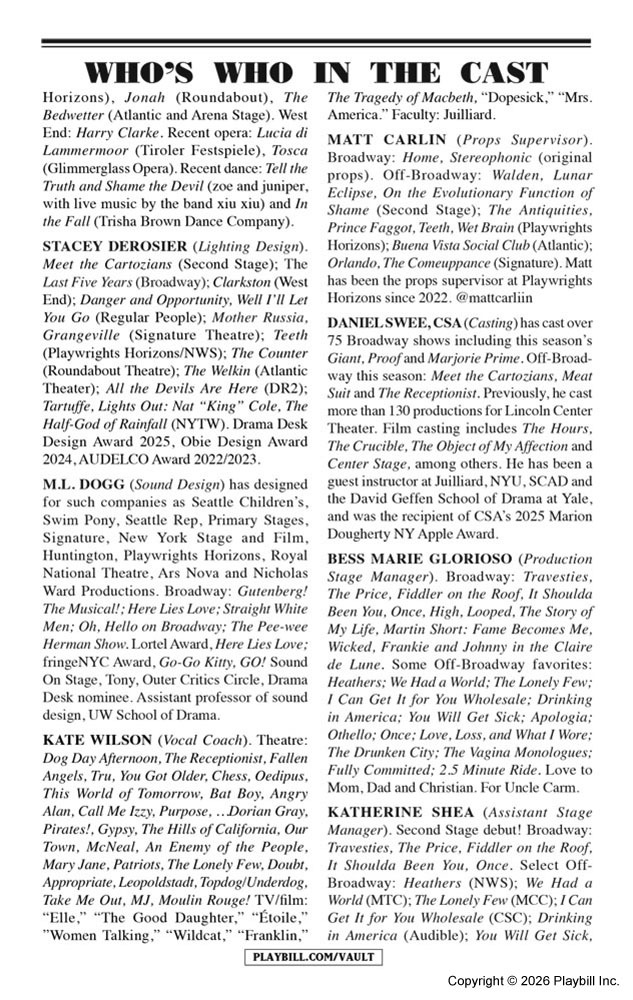 Becky Shaw Playbill - Opening Night