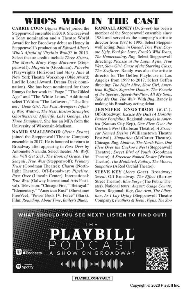 Bug Playbill - Opening Night