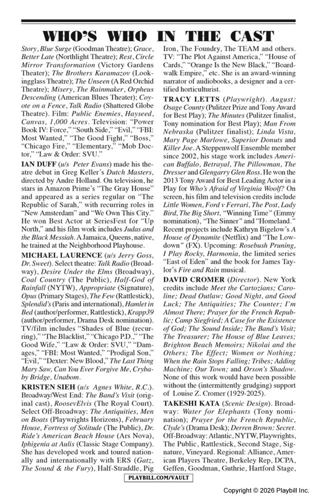 Bug Playbill - Opening Night