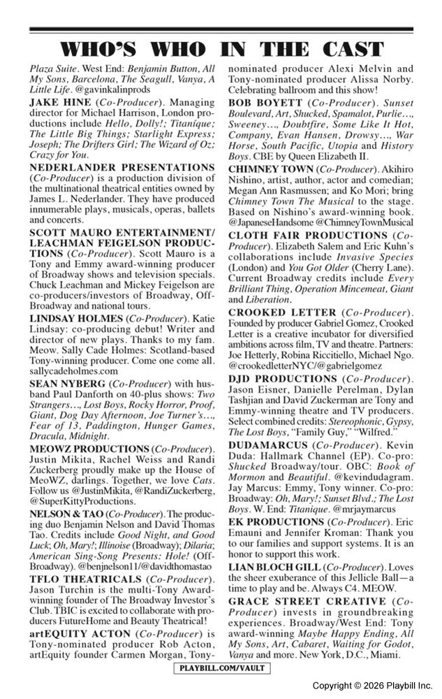 Cats: The Jellicle Ball Playbill - Opening Night