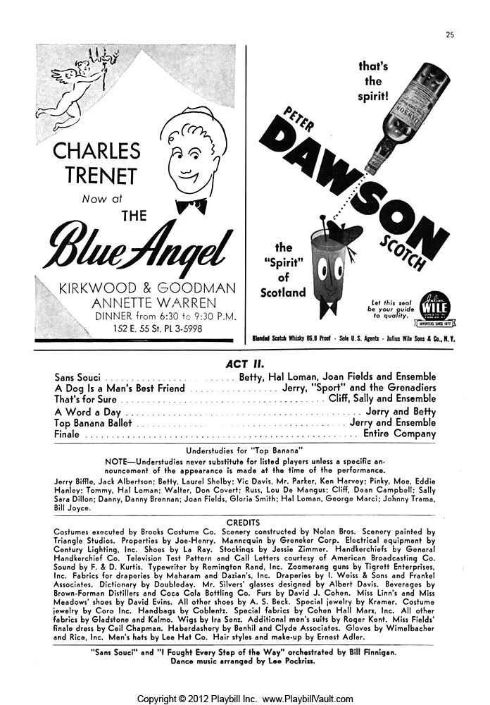 Top Banana (Broadway, Winter Garden Theatre, 1951) Playbill