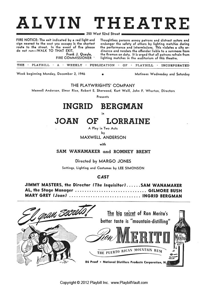 Joan of Lorraine - December 1946