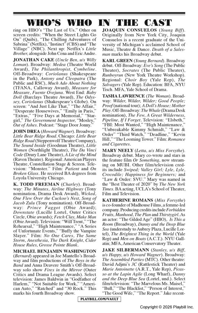 Death of a Salesman Playbill - Opening Night