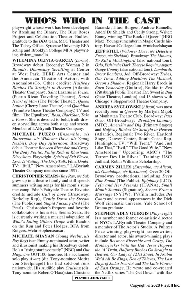 Dog Day Afternoon Playbill - Opening Night