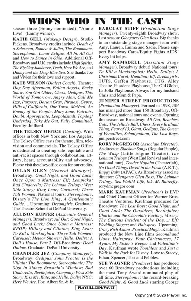 Dog Day Afternoon Playbill - Opening Night
