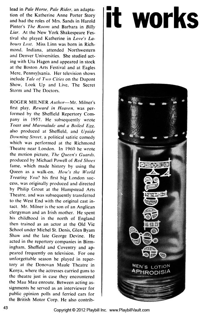 How s the world treating you broadway music box theatre 1966