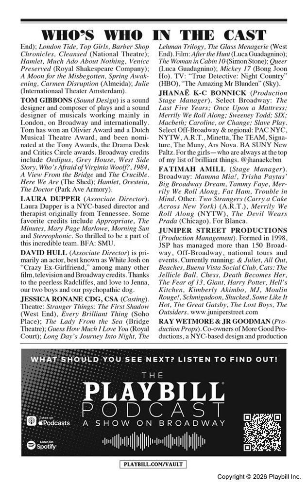 Every Brilliant Thing Playbill - Opening Night