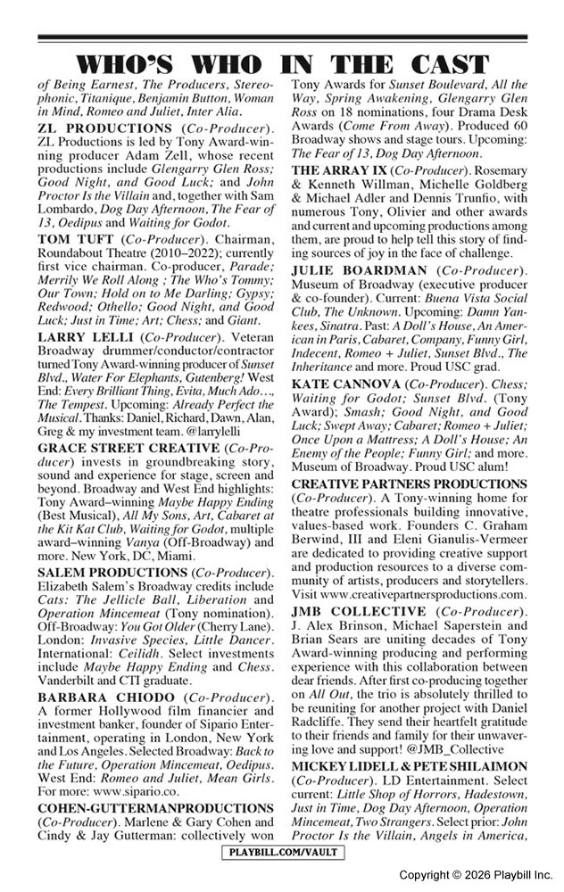 Every Brilliant Thing Playbill - Opening Night